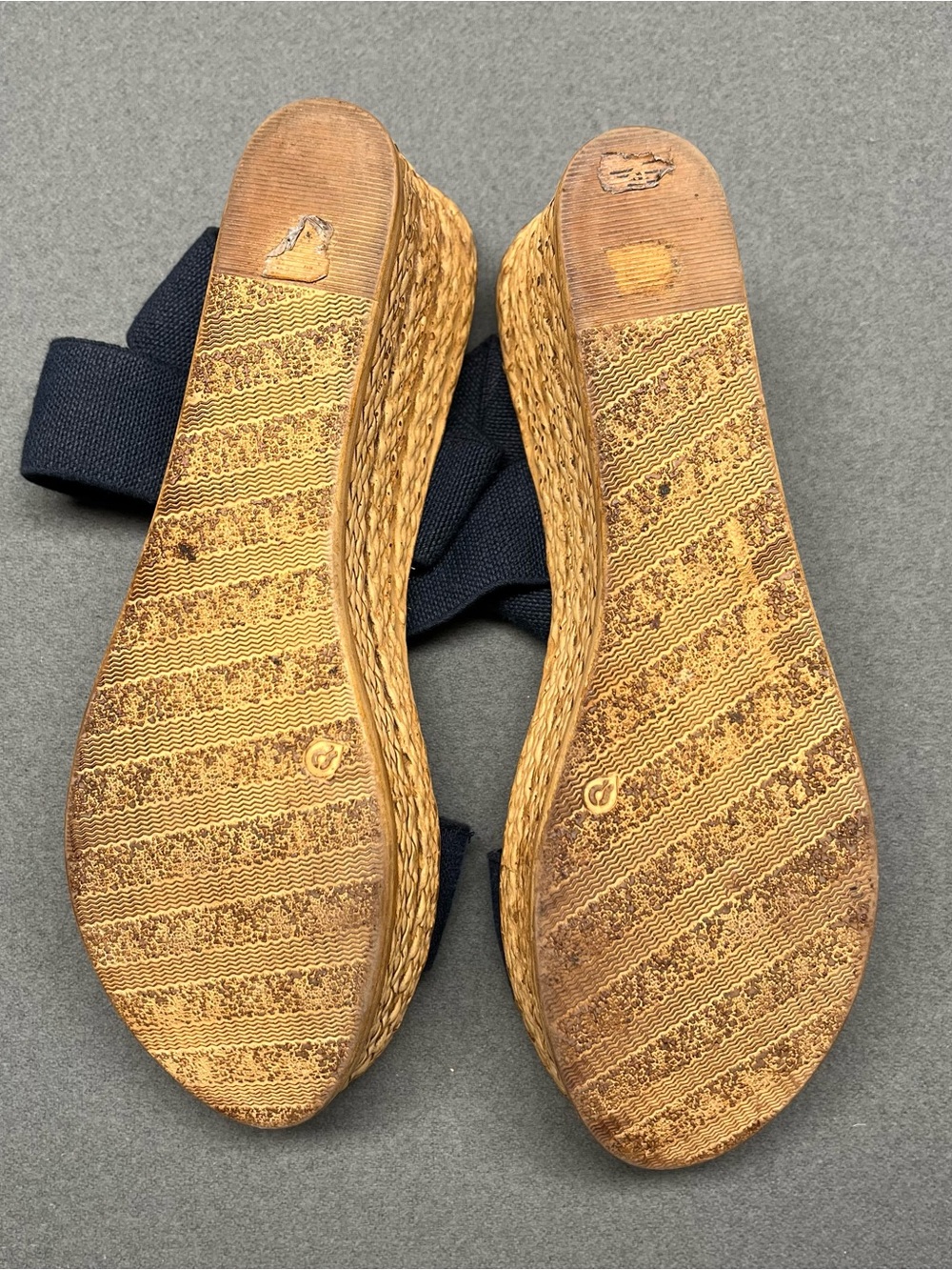 CHARLESTON SHOE CO. Navy Crisscross Wedge Espadrille Sandals - Picture 7 of 7
